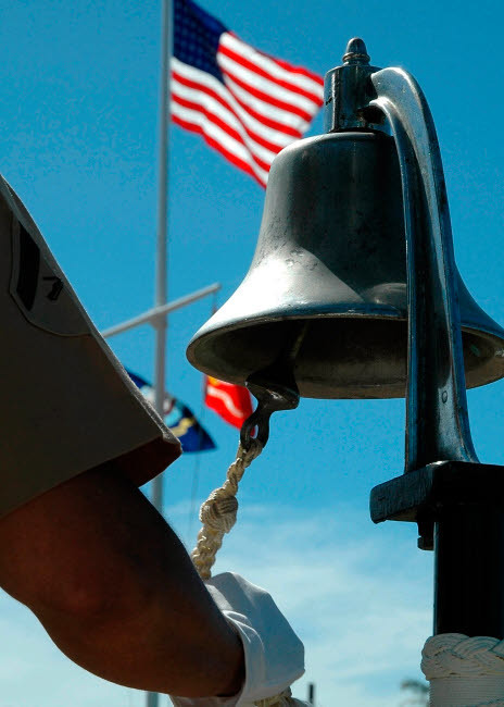 US Marine sounds a bell honoring fallen Marines during a ceremony Poster Print by Stocktrek Images - Item # VARPSTSTK100199M