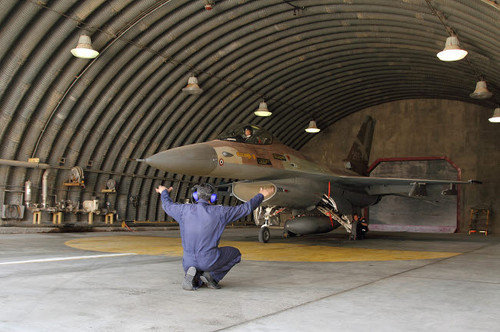 An F-16A Netz of the Israeli Air Force in its hardened aircraft shelter Poster Print by Ofer Zidon/Stocktrek Images - Item # VARPSTZDN100061M