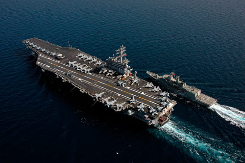 he Royal Australian Navy frigate HMAS Ballarat takes on fuel from USS Ronald Reagan Poster Print by Stocktrek Images - Item # VARPSTSTK101412M