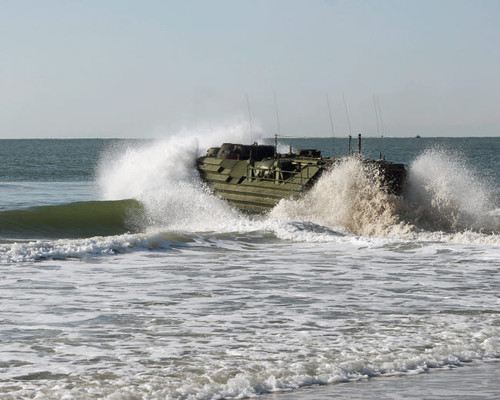 n amphibious assault vehicle splashes through the water Poster Print by Stocktrek Images - Item # VARPSTSTK102315M