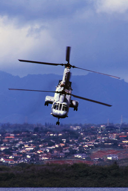 A CH-46 Sea Knight helicopter in flight Poster Print by Michael Wood/Stocktrek Images - Item # VARPSTWOD100040M