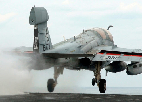 An EA-6B Prowler launches from the flight deck aboard USS Enterprise Poster Print by Stocktrek Images - Item # VARPSTSTK101318M
