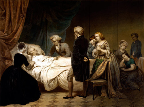 Vintage American History print of President George Washington on his deathbed Poster Print by John Parrot/Stocktrek Images - Item # VARPSTJPA100882M
