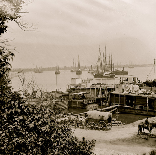 City Point, Va. View of waterfront with Federal supply boats Poster Print - Item # VARBLL058754203L