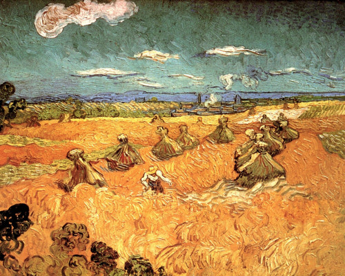 Wheat Stacks with Reaper Poster Print - Item # VARBLL058750466L