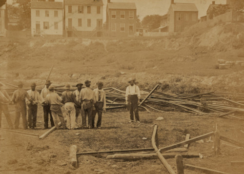 Railroad construction workers straightening track Poster Print - Item # VARBLL058745359L