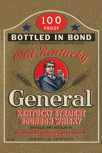 Vintage liquor label from a no longer distilled Whiskey.  Featuring a military leader as the brand logo. Poster Print by unknown - Item # VARBLL0587335173