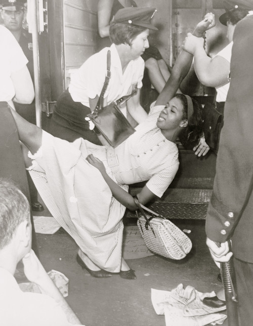 African American woman being carried to police patrol wagon during demonstration in Brooklyn, New York Poster Print - Item # VARBLL0587633972
