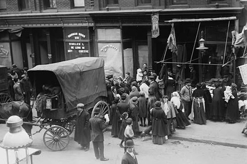Crowd gathered in front of butcher shop during Kosher meat riot, New York Poster Print - Item # VARBLL058746209L