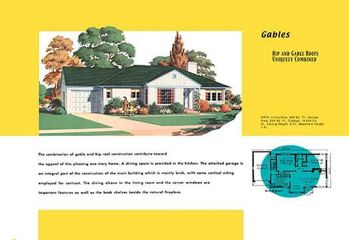 Architectural Drawings of Domestic Residences and Home in 1950 America with floor plan and descriptions of home models Poster Print by unknown - Item # VARBLL0587047119