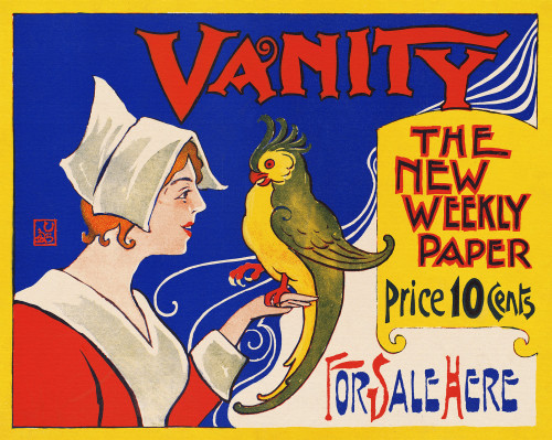 A woman looks at a bird perched on her hand. Poster Print - Item # VARBLL0587414022