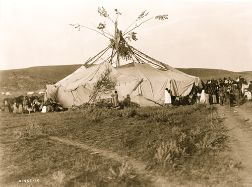 Sun dance in progress--Cheyenne Poster Print