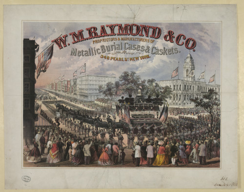 Advertising Lithograph for metal caskets featuring the Lincoln Funeral. Poster Print - Item # VARBLL058745539L