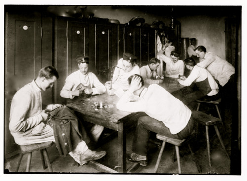 German Army soldiers in barracks playing cards and tailoring Poster Print - Item # VARBLL058751640L