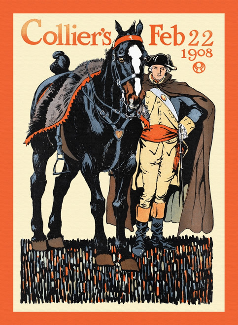 A soldier stands beside a horse. Poster Print by  Edward Penfield - Item # VARBLL0587414448