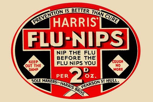 This is a small sign for the pharmacist to hang is the drug store to promote the sale of this cough medicine preventative. Poster Print by Unknown - Item # VARBLL0587256958