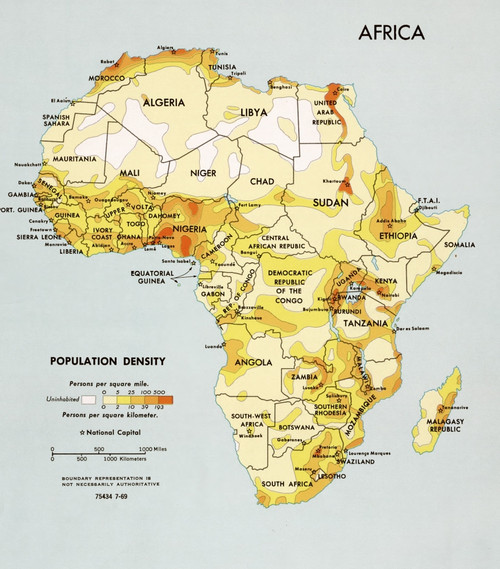 Africa Population Density Poster Print - Item # VARBLL058758354L