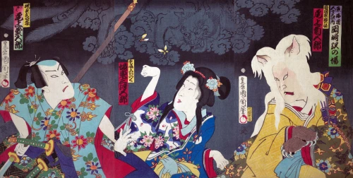 Actors ina Kabuki Play Poster Print by Kyochchika