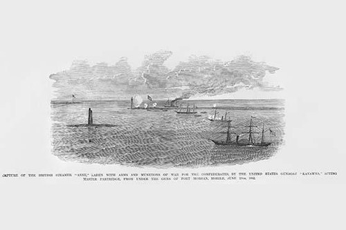 Capture of the British Steamer "Anne" by Federal Gunboat "Kanawha" Poster Print by Frank  Leslie - Item # VARBLL0587328037