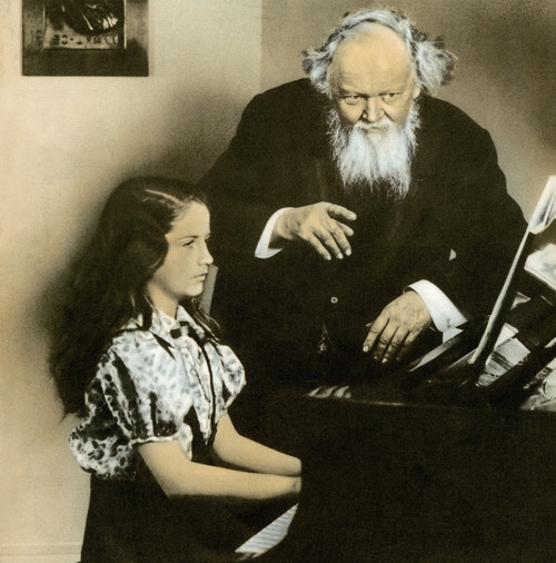 Cover art from the July 1939 edition of Etude magazine showing an old man teaching a young lady to play the piano. Poster Print by unknown - Item # VARBLL0587435984 Cover art from the July 1939 edition of Etude magazine showing an old man teaching a young lady to play the piano. Poster Print by unknown - Item # VARBLL0587435984