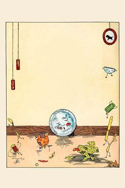 The gingham dog and calico cat fight and now they have gone, but where.  The plate is sad Poster Print by Eugene Field - Item # VARBLL0587251549