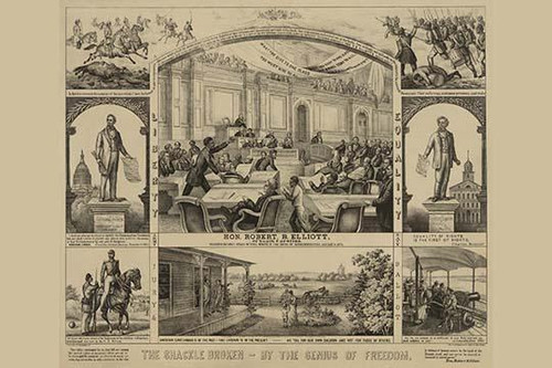 South Carolina representative Robert B. Elliott's famous speech in favor of the Civil Rights Act, delivered in the House of Representatives on January 6, 1874, is memorialized Poster Print - Item # VARBLL0587245123