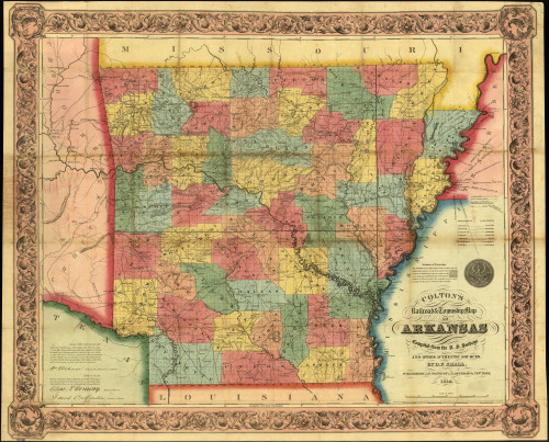 Colton's railroad & township map of Arkansas complied from the U.S. Surveys Poster Print - Item # VARBLL058759157L