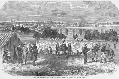 Prison Camp at Belle Isle near Richmond Poster Print by Frank  Leslie - Item # VARBLL0587329890