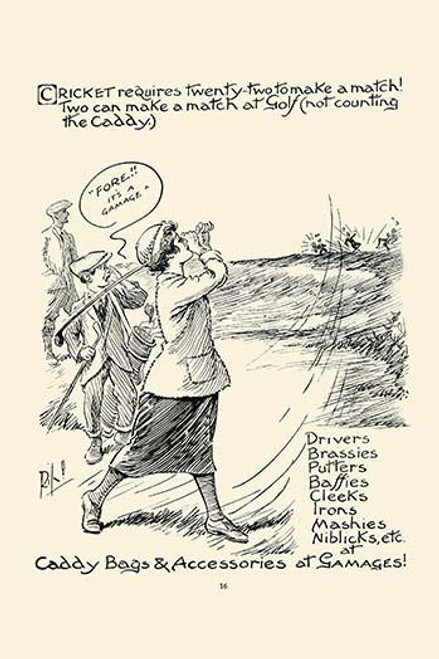 Golfing equipment for the ladies and after a day of cricket. Poster Print by RIP - Item # VARBLL058731592x Golfing equipment for the ladies and after a day of cricket. Poster Print by RIP - Item # VARBLL058731592x