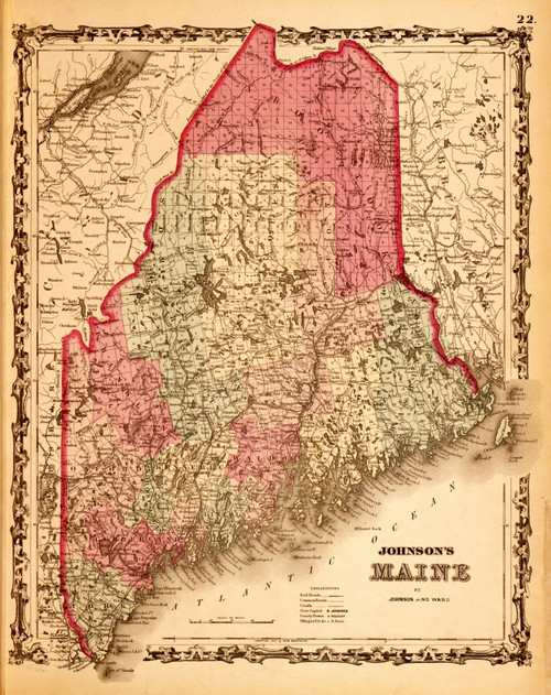 Maine - 1862 Poster Print - Item # VARBLL058758010L