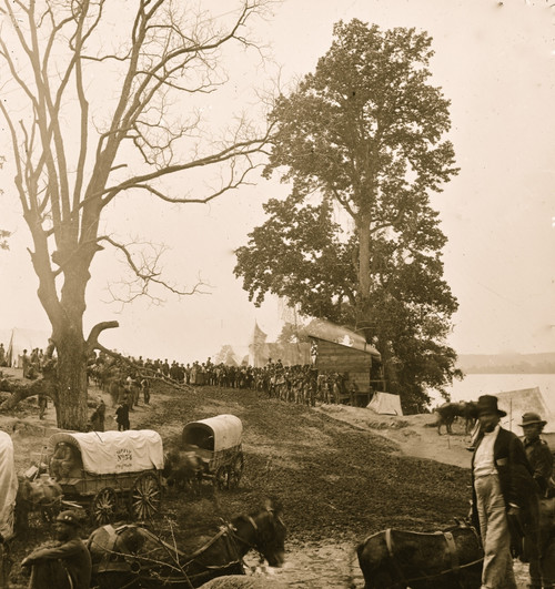 Belle Plain, Va. Wagons of the Sanitary Commission and a crowd at the landing Poster Print - Item # VARBLL058745383L
