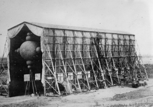 Dirigible balloon, "La Ville de Paris" in hangar Poster Print - Item # VARBLL058748000L