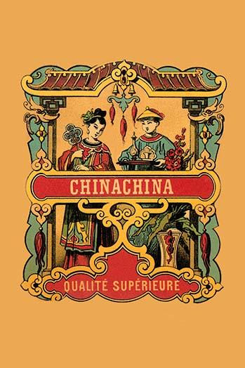 A liquor label from an unknown spirit give the name China China and showing a pair of well dressed upper class 19th century Chinese. Poster Print by unknown - Item # VARBLL0587341181