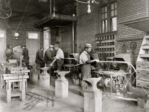 Young African American men training in blacksmithing at Hampton Institute, Hampton, Virginia Poster Print - Item # VARBLL0587634715