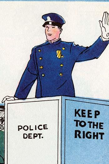 A police officer directs traffic from a podium. Poster Print by Julia Letheld Hahn - Item # VARBLL0587274689