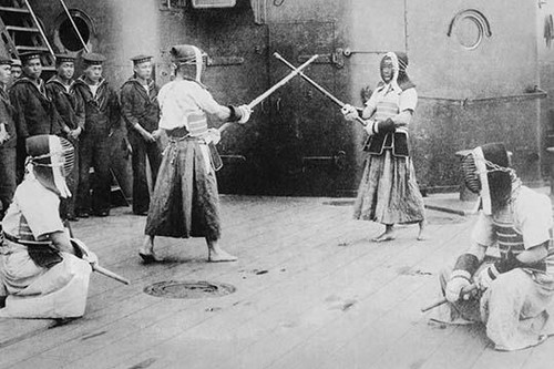 Japanese Sailors practicing the art of Kendo on Board Ship Poster Print by unknown - Item # VARBLL058745900L