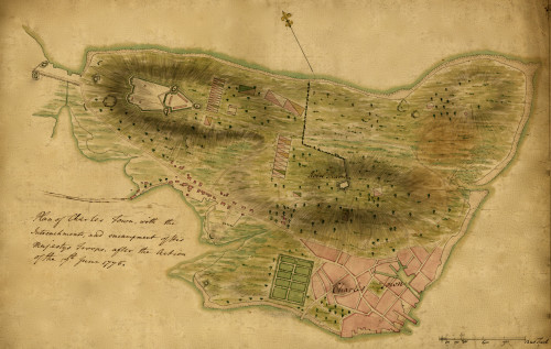 Plan of Charles Town, with the entrenchments, and encampment of His Majesty's troops, after the action of the 17th. June 1775. Poster Print - Item # VARBLL058759737L