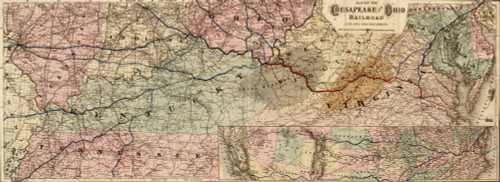 Chesapeake and Ohio Railroad - 1873 - eastern United States between the Atlantic and St. Louis Poster Print - Item # VARBLL058759185L