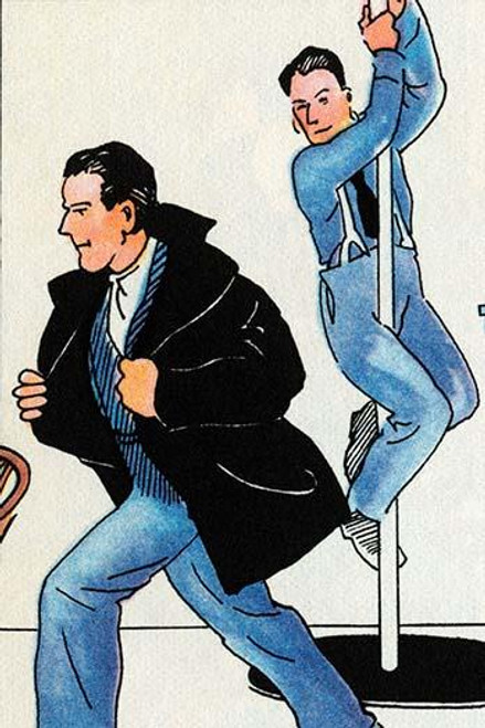 A fireman slides down the pole and another gets his jacket on as they rush to ready themselves to fight a fire. Poster Print by Julia Letheld Hahn - Item # VARBLL0587274816