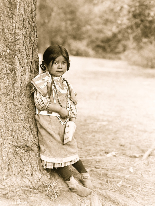 Innocence, an Umatilla girl, full-length portrait, standing by tree, facing slightly right Poster Print - Item # VARBLL058747560L