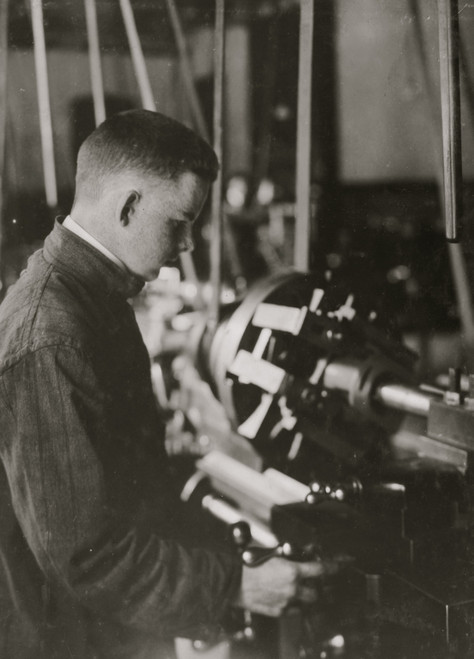 Vocational class. Boring at a lathe. 15 years old Poster Print - Item # VARBLL058754333L