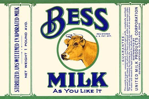 Original can label for milk showing a a cow. Poster Print by unknown - Item # VARBLL0587336242