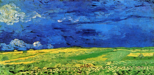 Wheat Field Under Clouded Sky Poster Print
