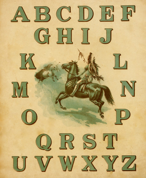 Railroad ABC Indian mounted on horse with full alphabet Poster Print - Item # VARBLL058759623L