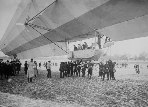 Blimp, Zeppelin No. 3, on ground, spectators Poster Print - Item # VARBLL058748032L