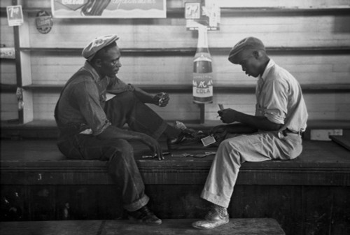 African American Playing cards on a bench Poster Print - Item # VARBLL058744910L