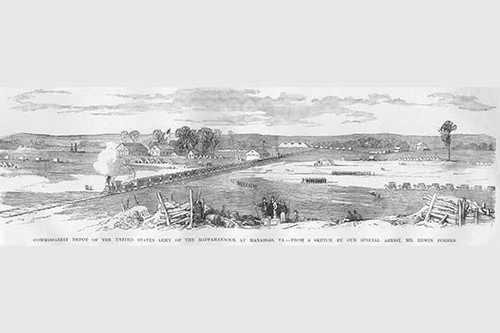 Commissariat Depot at Manassas, Virginal with supply Train Poster Print by Frank  Leslie - Item # VARBLL0587328029