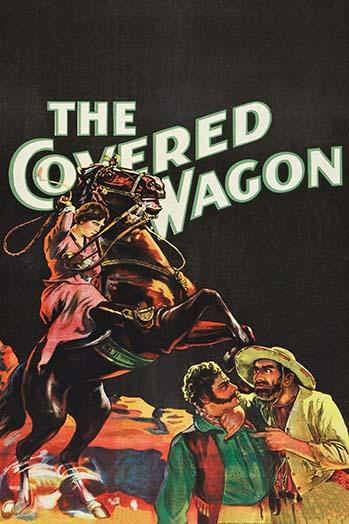 Wagon train of Conestoga or covered wagons Poster Print by Unknown
