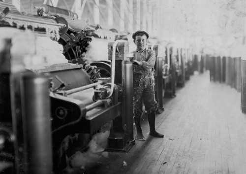 Boy Sweeper, Lincoln Cotton Mills, Evansville, Ind. Carding Machines: Floor Slippery. Poster Print - Item # VARBLL058754982L