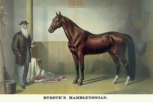 Horse in stable with a bearded man Poster Print by Currier & Ives - Item # VARBLL058723492x